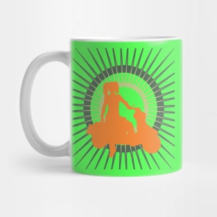 Lovely Vintage of Fashionable Women on Their Scooters Mug